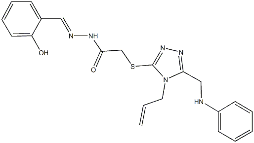 2-{[4-allyl-5-(anilinomethyl)-4H-1,2,4-triazol-3-yl]sulfanyl}-N'-(2-hydroxybenzylidene)acetohydrazide,570418-32-5,结构式