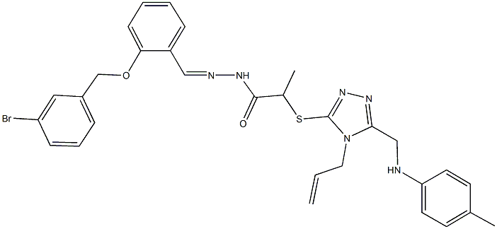 570418-69-8 2-{[4-allyl-5-(4-toluidinomethyl)-4H-1,2,4-triazol-3-yl]sulfanyl}-N'-{2-[(3-bromobenzyl)oxy]benzylidene}propanohydrazide