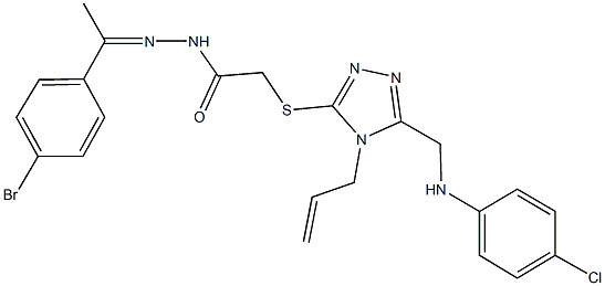 2-({4-allyl-5-[(4-chloroanilino)methyl]-4H-1,2,4-triazol-3-yl}sulfanyl)-N'-[1-(4-bromophenyl)ethylidene]acetohydrazide Structure