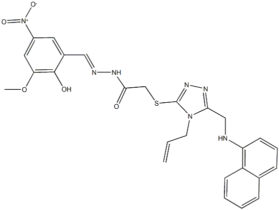 2-({4-allyl-5-[(1-naphthylamino)methyl]-4H-1,2,4-triazol-3-yl}sulfanyl)-N'-{2-hydroxy-5-nitro-3-methoxybenzylidene}acetohydrazide|