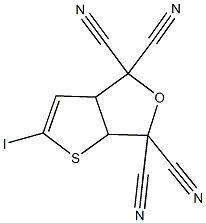 2-iodo-3a,6a-dihydrothieno[2,3-c]furan-4,4,6,6-tetracarbonitrile 结构式