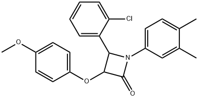 4-(2-chlorophenyl)-1-(3,4-dimethylphenyl)-3-(4-methoxyphenoxy)-2-azetidinone|