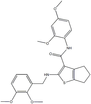 2-[(2,3-dimethoxybenzyl)amino]-N-(2,4-dimethoxyphenyl)-5,6-dihydro-4H-cyclopenta[b]thiophene-3-carboxamide|