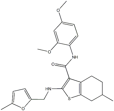 571163-76-3 N-(2,4-dimethoxyphenyl)-6-methyl-2-{[(5-methyl-2-furyl)methyl]amino}-4,5,6,7-tetrahydro-1-benzothiophene-3-carboxamide