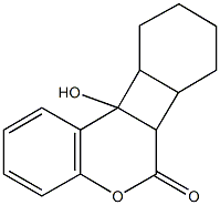 10b-hydroxy-6a,6b,7,8,9,10,10a,10b-octahydro-6H-benzo[3,4]cyclobuta[1,2-c]chromen-6-one 化学構造式