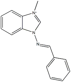 3-(benzylideneamino)-1-methyl-3H-benzimidazol-1-ium 化学構造式