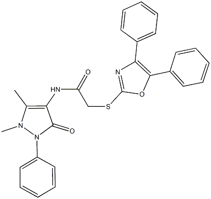 N-(1,5-dimethyl-3-oxo-2-phenyl-2,3-dihydro-1H-pyrazol-4-yl)-2-[(4,5-diphenyl-1,3-oxazol-2-yl)sulfanyl]acetamide Structure