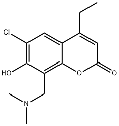6-chloro-8-[(dimethylamino)methyl]-4-ethyl-7-hydroxy-2H-chromen-2-one,573696-81-8,结构式