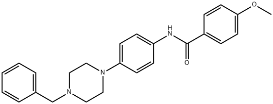 N-[4-(4-benzyl-1-piperazinyl)phenyl]-4-methoxybenzamide 化学構造式