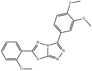 3-(3,4-dimethoxyphenyl)-6-(2-methoxyphenyl)[1,2,4]triazolo[3,4-b][1,3,4]thiadiazole 化学構造式