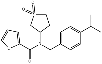 N-(1,1-dioxidotetrahydro-3-thienyl)-N-(4-isopropylbenzyl)-2-furamide Structure