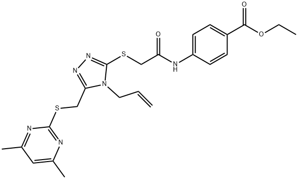 ethyl 4-({[(4-allyl-5-{[(4,6-dimethyl-2-pyrimidinyl)sulfanyl]methyl}-4H-1,2,4-triazol-3-yl)sulfanyl]acetyl}amino)benzoate Structure