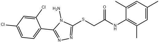 2-{[4-amino-5-(2,4-dichlorophenyl)-4H-1,2,4-triazol-3-yl]thio}-N-mesitylacetamide 化学構造式