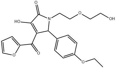 5-(4-ethoxyphenyl)-4-(2-furoyl)-3-hydroxy-1-[2-(2-hydroxyethoxy)ethyl]-1,5-dihydro-2H-pyrrol-2-one Struktur