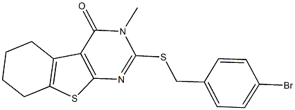 2-[(4-bromobenzyl)sulfanyl]-3-methyl-5,6,7,8-tetrahydro[1]benzothieno[2,3-d]pyrimidin-4(3H)-one 结构式