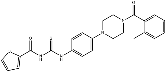 N-(2-furoyl)-N'-{4-[4-(2-methylbenzoyl)-1-piperazinyl]phenyl}thiourea Struktur