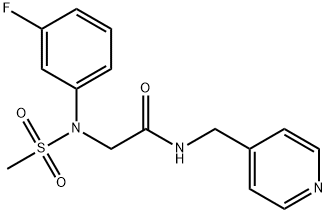2-[3-fluoro(methylsulfonyl)anilino]-N-(4-pyridinylmethyl)acetamide,573975-76-5,结构式