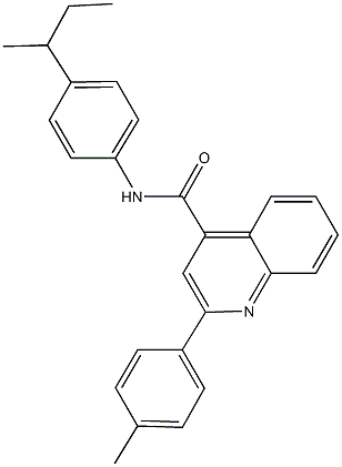 N-(4-sec-butylphenyl)-2-(4-methylphenyl)-4-quinolinecarboxamide 结构式