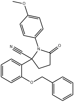 2-[2-(benzyloxy)phenyl]-1-(4-methoxyphenyl)-5-oxo-2-pyrrolidinecarbonitrile Structure