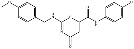 N-(4-chlorophenyl)-2-[(4-methoxybenzyl)amino]-4-oxo-5,6-dihydro-4H-1,3-thiazine-6-carboxamide Struktur