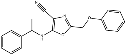 2-(phenoxymethyl)-5-[(1-phenylethyl)amino]-1,3-oxazole-4-carbonitrile Structure