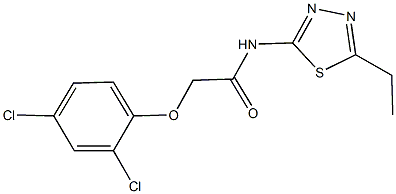 2-(2,4-dichlorophenoxy)-N-(5-ethyl-1,3,4-thiadiazol-2-yl)acetamide Struktur