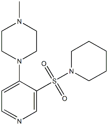 1-methyl-4-[3-(1-piperidinylsulfonyl)-4-pyridinyl]piperazine Struktur