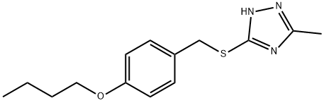 butyl 4-{[(5-methyl-4H-1,2,4-triazol-3-yl)sulfanyl]methyl}phenyl ether 化学構造式