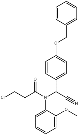N-[[4-(benzyloxy)phenyl](cyano)methyl]-3-chloro-N-(2-methoxyphenyl)propanamide 结构式