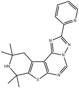 8,8,10,10-tetramethyl-2-(2-pyridinyl)-8,9,10,11-tetrahydropyrido[4',3':4,5]thieno[3,2-e][1,2,4]triazolo[1,5-c]pyrimidine,577762-31-3,结构式
