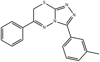 3-(3-methylphenyl)-6-phenyl-7H-[1,2,4]triazolo[3,4-b][1,3,4]thiadiazine Struktur