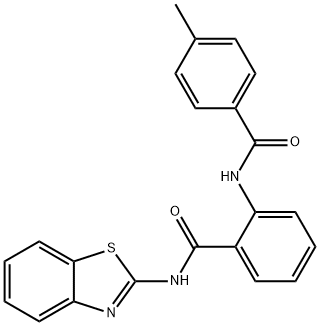 N-(1,3-benzothiazol-2-yl)-2-[(4-methylbenzoyl)amino]benzamide Structure