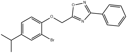 2-bromo-4-isopropylphenyl (3-phenyl-1,2,4-oxadiazol-5-yl)methyl ether,577770-04-8,结构式