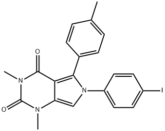 6-(4-iodophenyl)-1,3-dimethyl-5-(4-methylphenyl)-1H-pyrrolo[3,4-d]pyrimidine-2,4(3H,6H)-dione,577790-04-6,结构式