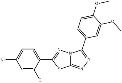 6-(2,4-dichlorophenyl)-3-(3,4-dimethoxyphenyl)[1,2,4]triazolo[3,4-b][1,3,4]thiadiazole Struktur