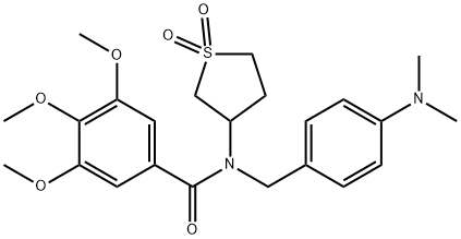 N-[4-(dimethylamino)benzyl]-N-(1,1-dioxidotetrahydro-3-thienyl)-3,4,5-trimethoxybenzamide Struktur