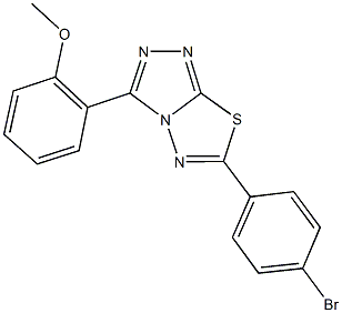 2-[6-(4-bromophenyl)[1,2,4]triazolo[3,4-b][1,3,4]thiadiazol-3-yl]phenyl methyl ether Struktur