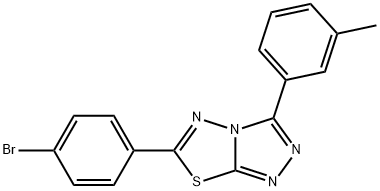 6-(4-bromophenyl)-3-(3-methylphenyl)[1,2,4]triazolo[3,4-b][1,3,4]thiadiazole,577990-66-0,结构式
