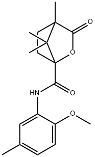 N-(2-methoxy-5-methylphenyl)-4,7,7-trimethyl-3-oxo-2-oxabicyclo[2.2.1]heptane-1-carboxamide Structure