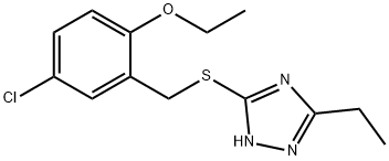 4-chloro-2-{[(5-ethyl-4H-1,2,4-triazol-3-yl)thio]methyl}phenylethylether 结构式