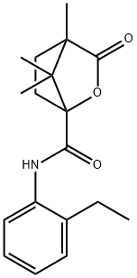 N-(2-ethylphenyl)-4,7,7-trimethyl-3-oxo-2-oxabicyclo[2.2.1]heptane-1-carboxamide 化学構造式