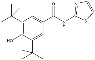3,5-ditert-butyl-4-hydroxy-N-(1,3-thiazol-2-yl)benzamide Structure