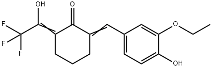 2-(3-ethoxy-4-hydroxybenzylidene)-6-(2,2,2-trifluoro-1-hydroxyethylidene)cyclohexanone|