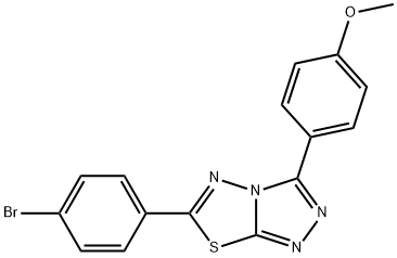 4-[6-(4-bromophenyl)[1,2,4]triazolo[3,4-b][1,3,4]thiadiazol-3-yl]phenyl methyl ether 结构式