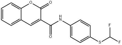 N-{4-[(difluoromethyl)sulfanyl]phenyl}-2-oxo-2H-chromene-3-carboxamide Struktur