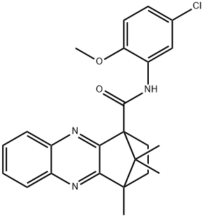 N-(5-chloro-2-methoxyphenyl)-4,11,11-trimethyl-1,2,3,4-tetrahydro-1,4-methanophenazine-1-carboxamide Struktur