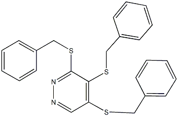 3,4,5-tris(benzylsulfanyl)pyridazine Structure