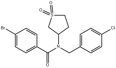 4-bromo-N-(4-chlorobenzyl)-N-(1,1-dioxidotetrahydro-3-thienyl)benzamide,579440-41-8,结构式