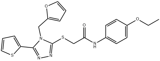 N-(4-ethoxyphenyl)-2-{[4-(2-furylmethyl)-5-(2-thienyl)-4H-1,2,4-triazol-3-yl]sulfanyl}acetamide Struktur