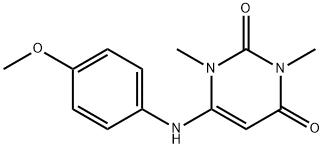 6-(4-methoxyanilino)-1,3-dimethyl-2,4(1H,3H)-pyrimidinedione 结构式